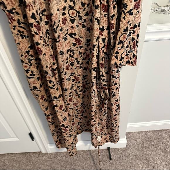 THE GREAT. Sleep Cream Black Cotton Floral Robe 0/1 Small/Medium - Picture 10 of 13